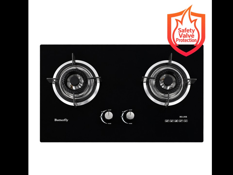 2 BURNER GLASS BUILT IN HOB [BG-25S] – Butterfly Malaysia