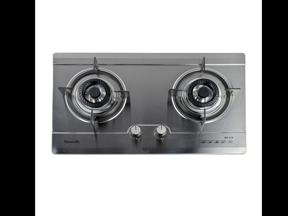 2 BURNER STAINLESS STEEL BUILT IN HOB-[BS-21S] – Butterfly Malaysia